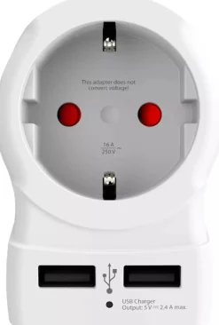 ANWB Stekkers & Kabels|Wereldstekkers>Adapter USA USB 2x