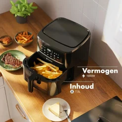 Kitchenbrothers Keukenapparaten>Airfryer XXL – 7,5L – Zwart