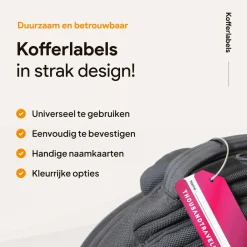 Thousandtravelmiles Kofferlabels>Aluminium Bagagelabel – 2 stuks – Roze