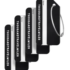 Thousandtravelmiles Kofferlabels>Aluminium kofferlabels – 4 stuks – Zwart