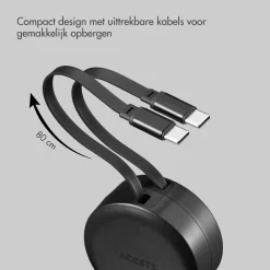 Accezz Stekkers & Kabels>Autolader 2x USB-C