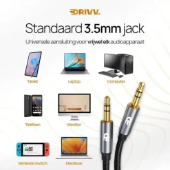 Drivv. Audio|Stekkers & Kabels<AUX Kabel 3.5mm - 3 Meter