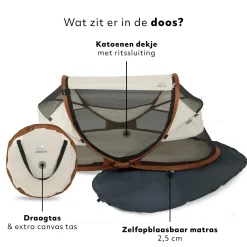Deryan Campingbedjes|Campingbedjes>Baby luxe campingbedje - Zelfopblaasbare matras