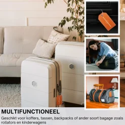 Thousandtravelmiles Kofferlabels>Bagagelabel – 4 stuks – Leer – Oranje