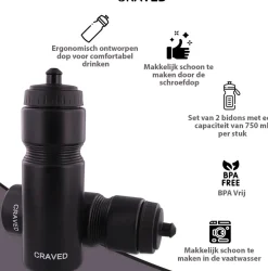Craved Drinkflessen & Bidons<Bidons - 2 stuks - 750ml
