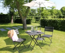 Erro Campingtafels>Bistrotafel 62x62cm - zwart - houtlook