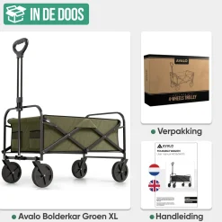 Avalo Bolderkarren|Bolderkarren<Bolderkar Opvouwbaar XL Groen