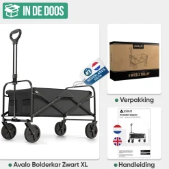 Avalo Bolderkarren|Bolderkarren<Bolderkar Opvouwbaar XL Zwart
