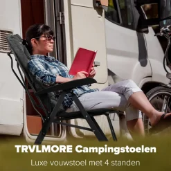 Trvlmore Campingstoelen>Campingstoel Luxe Duo – Draagtas – Zwart
