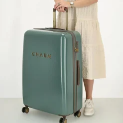 Charm London Koffers & Trolleys<Capetown - Grote koffer - 75cm - 95L - TSA-slot Donker Groen