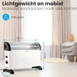Auronic Kachels>Convectorkachel – 2000W – Wit