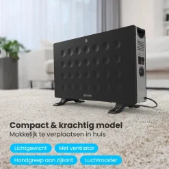 Auronic Kachels<Convectorkachel – 2000W – Zwart