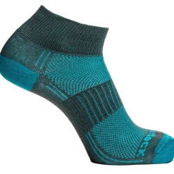 Wrightsock Sokken|Sokken<Coolmesh Quarter sokken Lichtgrijs - Turquoise