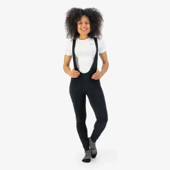 Rogelli Fietsbroeken|Fietsbroeken<Core - Fietsbroek Bretels Dames Zwart
