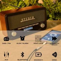 Denver Audio>DAB18 Houtlook DAB+/FM radio Bluetooth