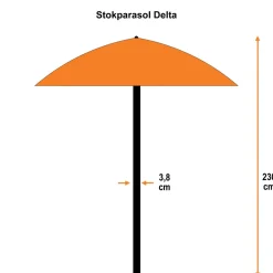 Garden Impressions Parasols & Windschermen|Parasols & Windschermen>Delta Ø300 cm Stokparasol