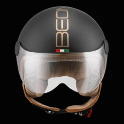 Beon Motorhelmen<Design Luxe Scooterhelm met vizier Matzwart