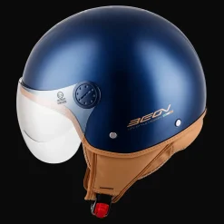 Beon Motorhelmen<Design Luxe Scooterhelm met vizier Blauw