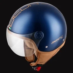 Beon Motorhelmen<Design Luxe Scooterhelm met vizier Blauw