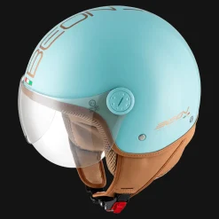 Beon Motorhelmen<Design Luxe Scooterhelm met vizier Mintgroen