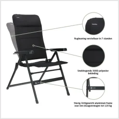 Travellife Campingstoelen<Festo standenstoel L grafiet zwart