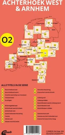 ANWB Fietskaarten|Fietskaarten<Fiets en wandelknooppuntenkaart O2 Achterhoek west & Arnhem