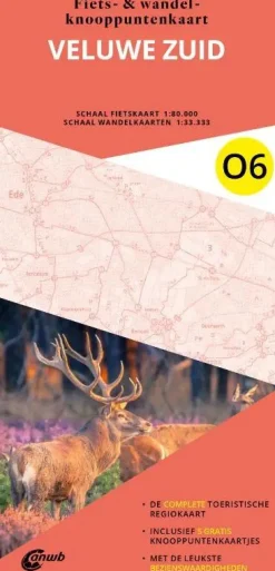 ANWB Fietskaarten|Fietskaarten>Fiets en wandelknooppuntenkaart O6 Veluwe zuid