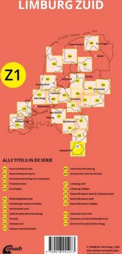 ANWB Fietskaarten|Fietskaarten<Fiets en wandelknooppuntenkaart Z1 Limburg zuid