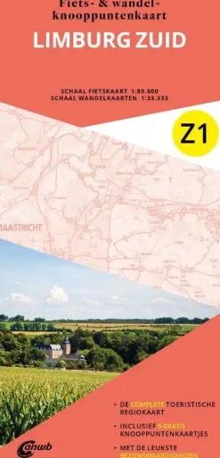 ANWB Fietskaarten|Fietskaarten<Fiets en wandelknooppuntenkaart Z1 Limburg zuid