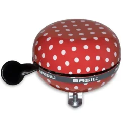 Basil Fietsbellen & -Toeters<Fietsbel Polkadot 80 Mm - Rood / Wit