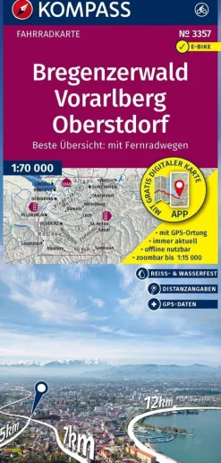 Kompass Fietskaarten<Fietskaart FK 3357 Bregenzerwald - Vorarlberg