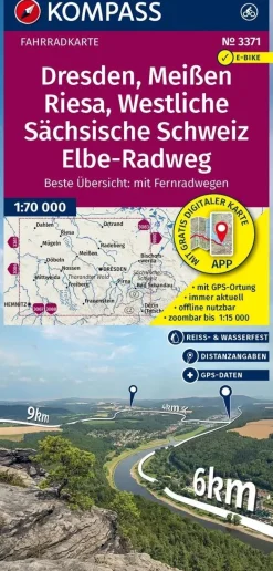 Kompass Fietskaarten>Fietskaart FK 3371 Dresden - Meissen