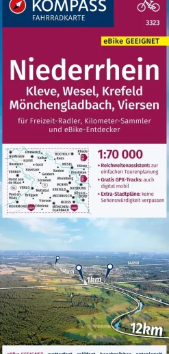 Kompass Fietskaarten<Fietskaart FK 3323 Niederrhein