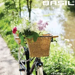 Basil Fietsmanden & -Kratten<Fietsmand Bremen Rattan Look met KF Bruin