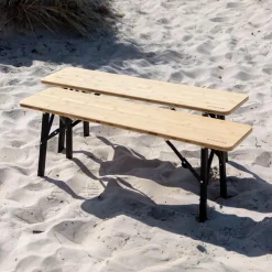 Evebase Campingstoelen<Flex Bamboe Kampeerbank 100 - 2 stuks - Tot 200 kg