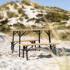Evebase Campingtafels<Flex Bamboe Kampeerset 100 cm - Familieset