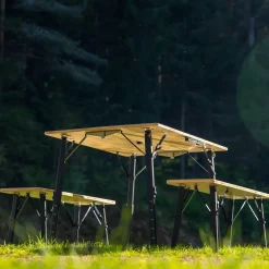 Evebase Campingtafels<Flex Bamboe Kampeerset 100 cm - Familieset