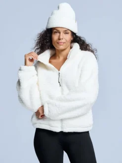 Poederbaas Vesten|Fleeces<Fluffy - Dames - Teddy Jas Wit