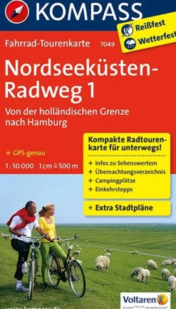 Kompass Fietskaarten<FTK 7049 Nordseeküstenradweg deel 1