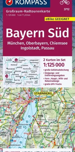 Kompass Fietskaarten>Grossraum RTK3712 Bayern Süd