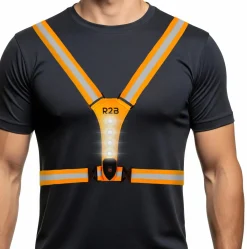 R2B Led-Vesten|Reflectie<Hardloopvest met verlichting oplaadbaar Oranje