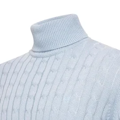 Cappuccino Italia Truien<Heren Aosta Cable Pullover Lichtblauw