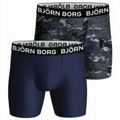 Björn Borg Ondergoed<Heren 2-Pack Performance Boxers Zwartblauw