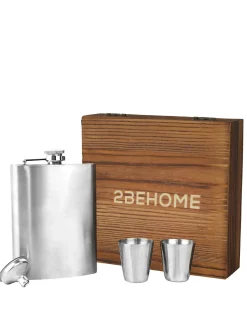 2BEHOME Wateropslag & -Zuivering<Heupfles met opbergdoos en shotglazen