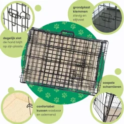 Gopets Autobenches & Accessoires<Hondenbench XL - Incl. Plaid - 2 Deuren