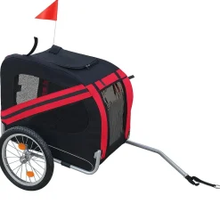 Brasq Bagagedragers>Hondenfietskar – Opvouwbaar –Max. 40 kg-Rood/zwart