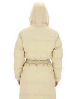 Hunter Donsjassen|Gewatteerde Jassen<Hutchison PU Long Puffer - Jas - Dames Beige