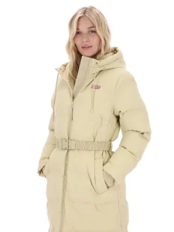 Hunter Donsjassen|Gewatteerde Jassen<Hutchison PU Long Puffer - Jas - Dames Beige
