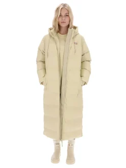 Hunter Donsjassen|Gewatteerde Jassen<Hutchison PU Long Puffer - Jas - Dames Beige