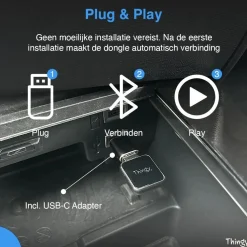 Thingy Draadloze Ontvangers<4-in-1 CarPlay & Android Auto Dongle